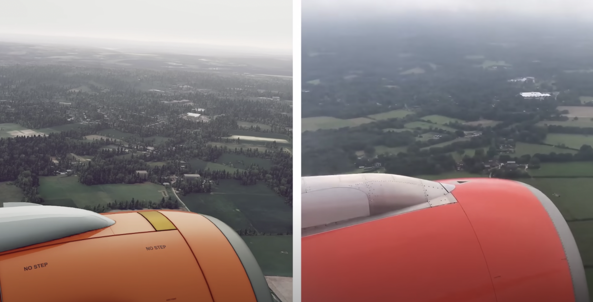 A side by side comparison of microsoft flight simulator and real life 