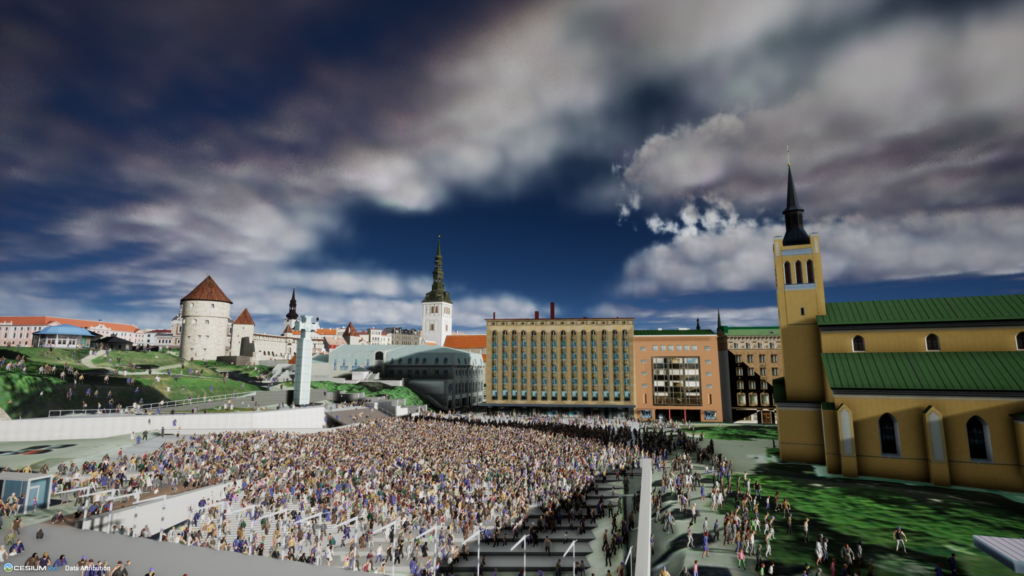 city scale simulation of Estonia developed by CAE and Hadean