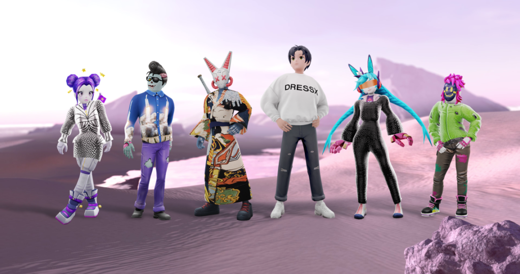 A variety of unique avatars wearing different styles of virtual clothing